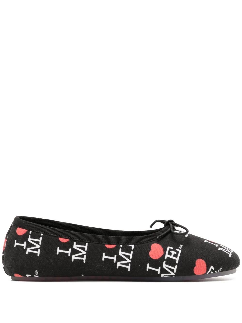 【Ashley Williams】グレー I HEART ME フラットシューズ BLACK & PINK I HEART ME MELODY FLATS – Ashley Williams