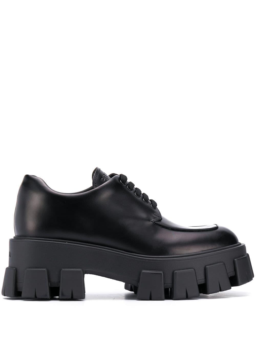 prada platform lace up sneaker