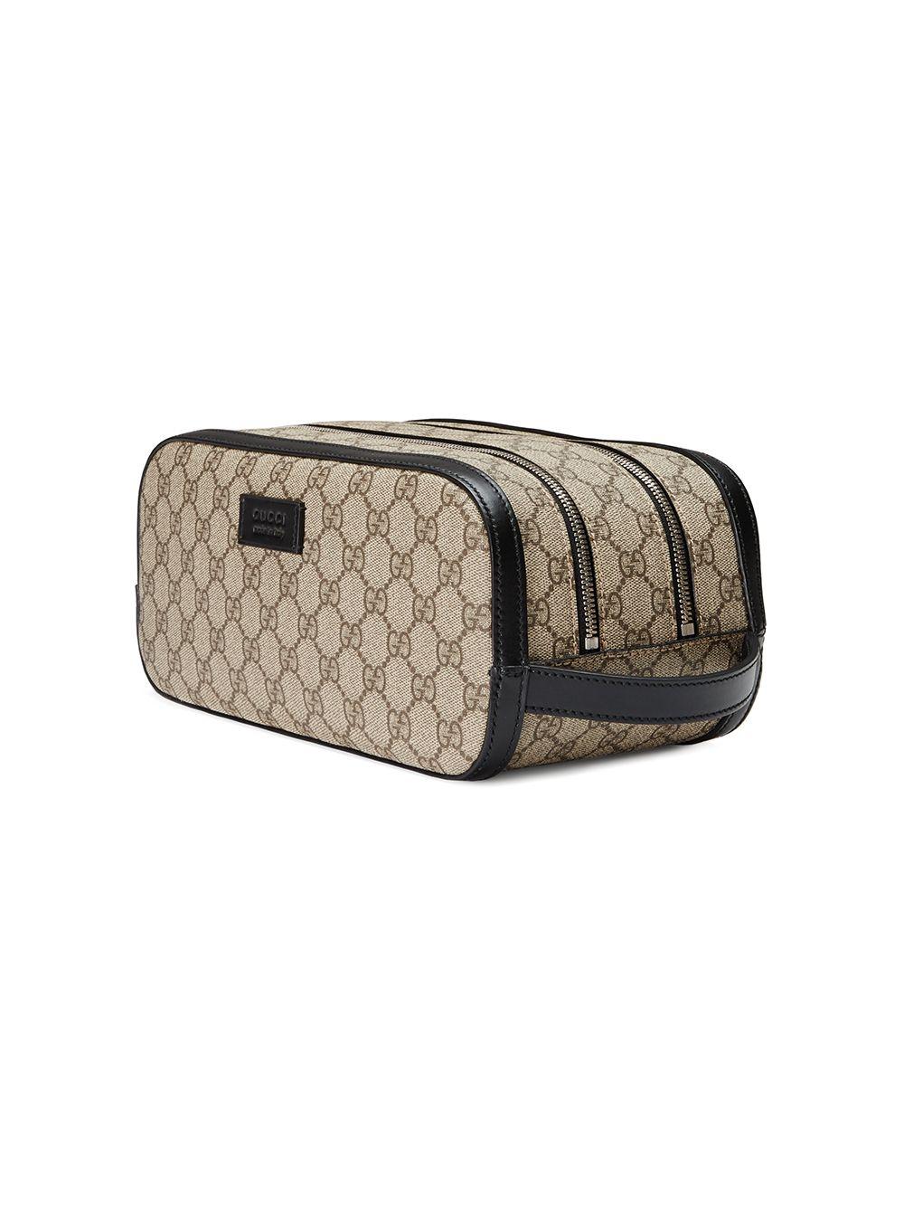 Gucci GG Supreme toiletry case  Toiletry bag women, Mens toiletry bag,  Designer travel bags