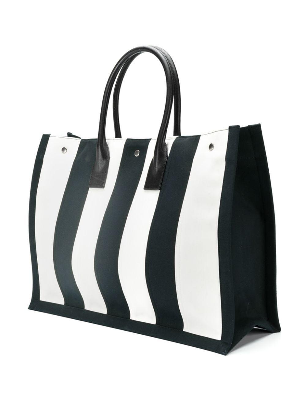 Saint Laurent Noe Stripe Tote in Black