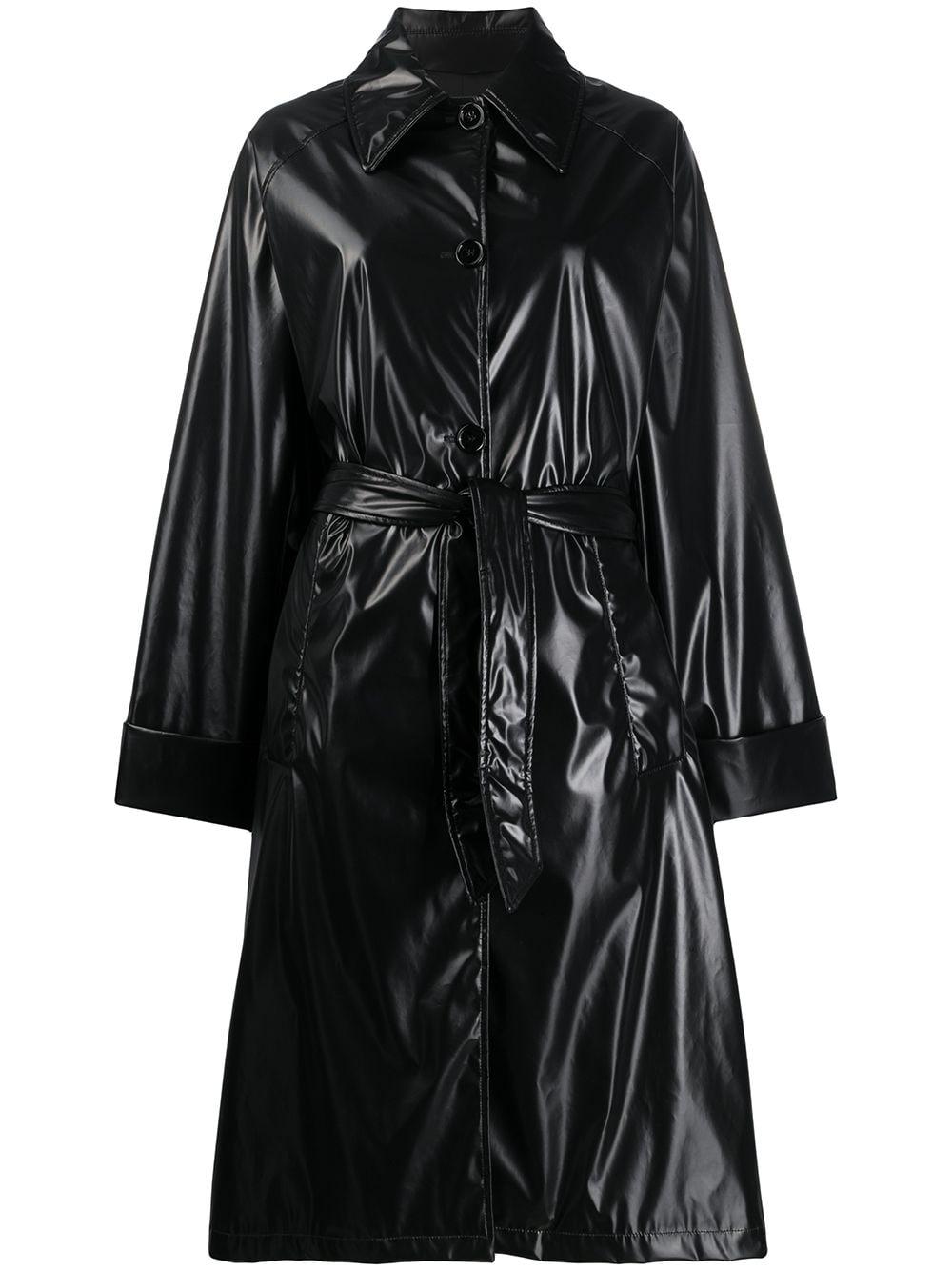 MM6 by Maison Martin Margiela Leather-look Patent Trench Coat in Black ...
