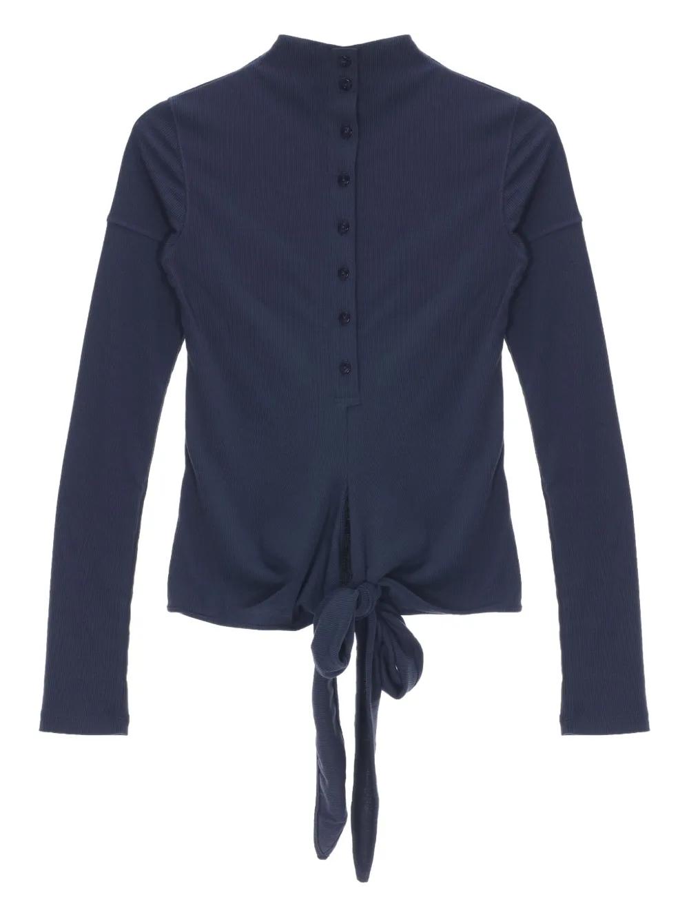 Low Classic Button Wrap T-Shirt in Blue | Lyst