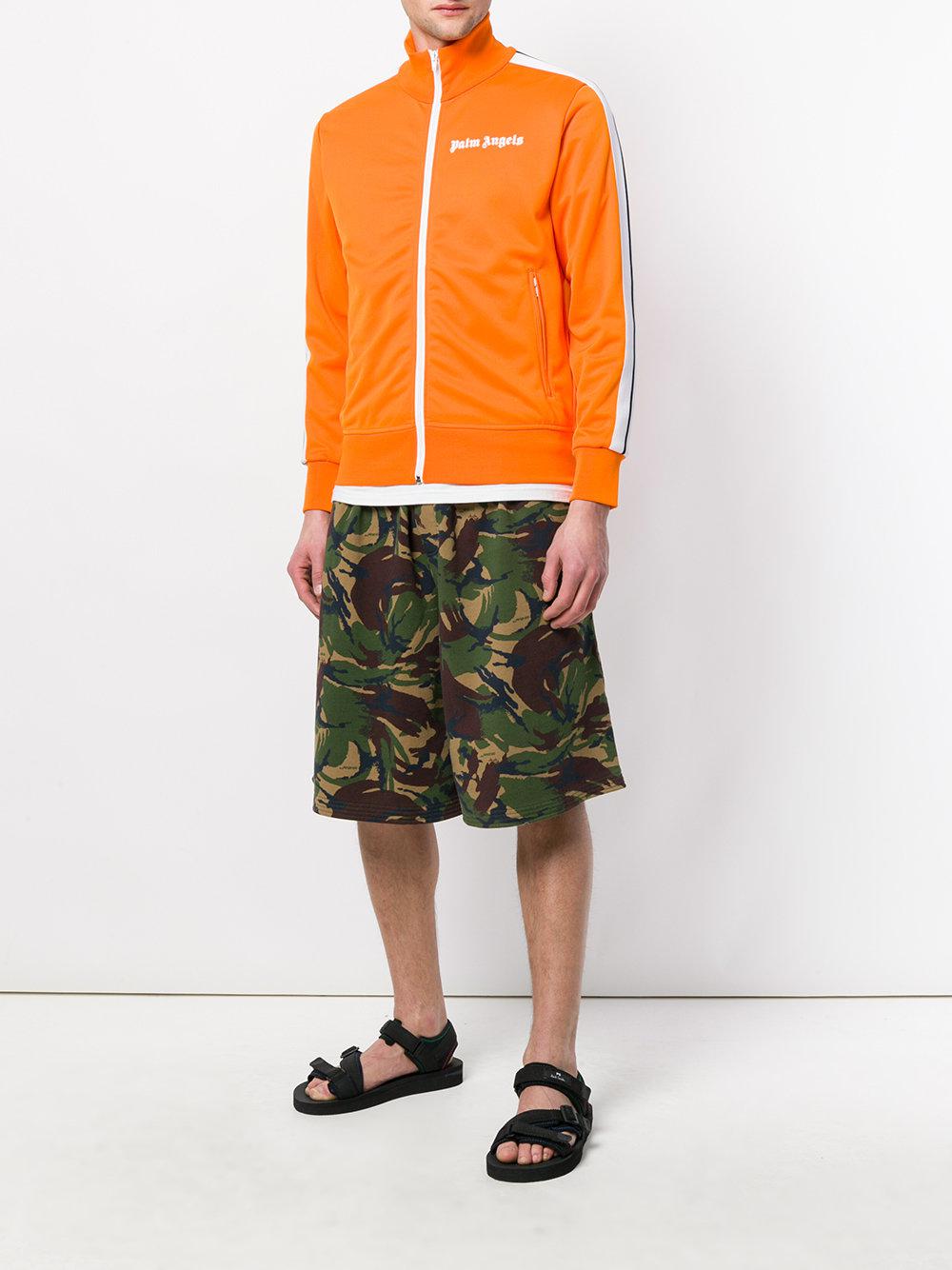 Palm Angels Orange Striped Track Jacket