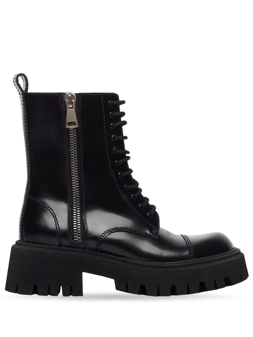 Balenciaga Tractor 20Mm Lace Up Boots in Black Lyst Australia