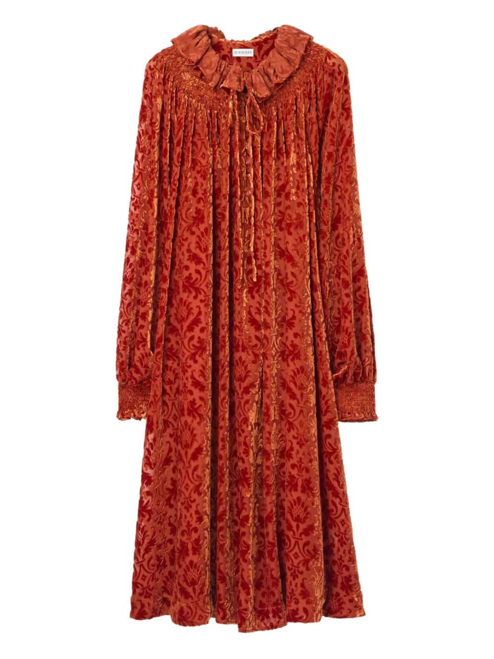 long sleeve burberry dress Burberry Check Wool Blend Dress