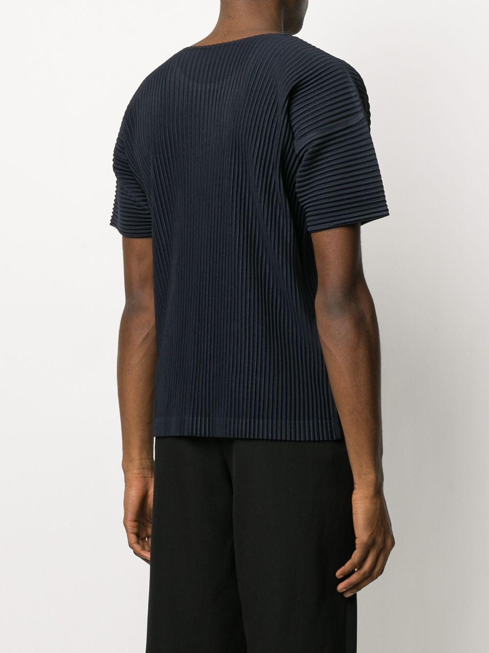 Homme Plissé Issey Miyake Pleated Short-sleeve T-shirt in Blue for Men ...