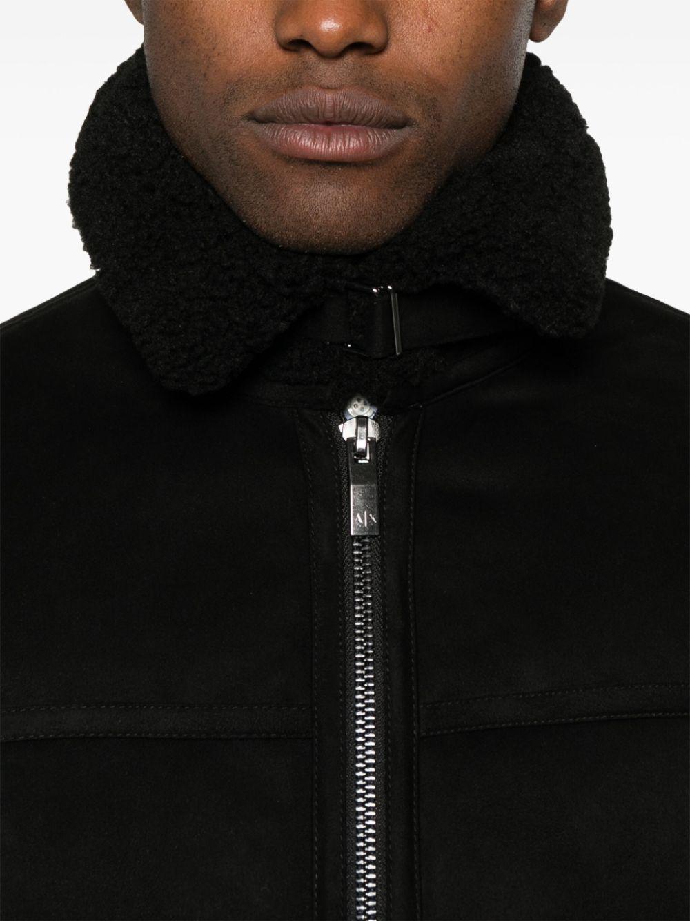 ARMANI EXCHANGE Faux-Suede Jacket in Black for Men | Lyst