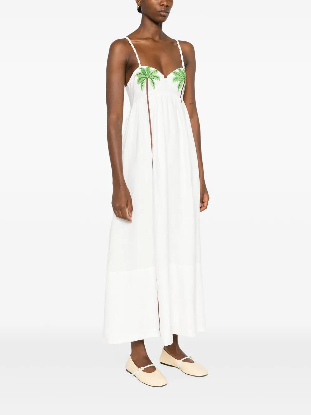 knee length dresses for ladies Coconut Tree Embroidered Maxi Dress – FARM Rio