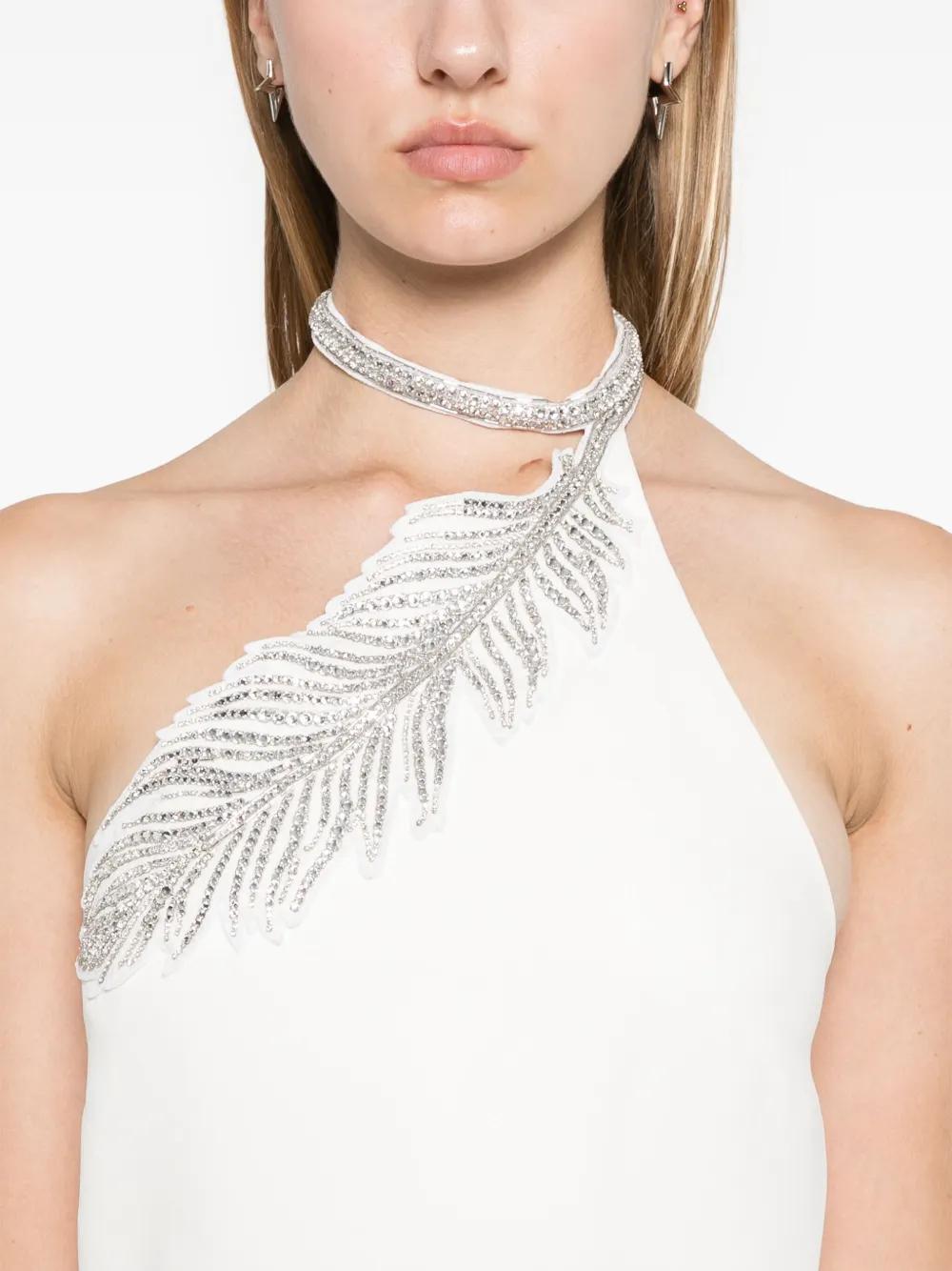 One Shoulder Dress With Choker Necklace Accessorize Jewelry To