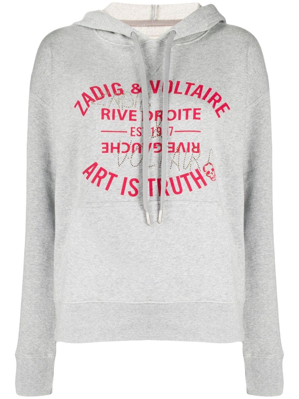 Zadig & Voltaire Art Is Truth Print Hoodie in Grey | Lyst Canada
