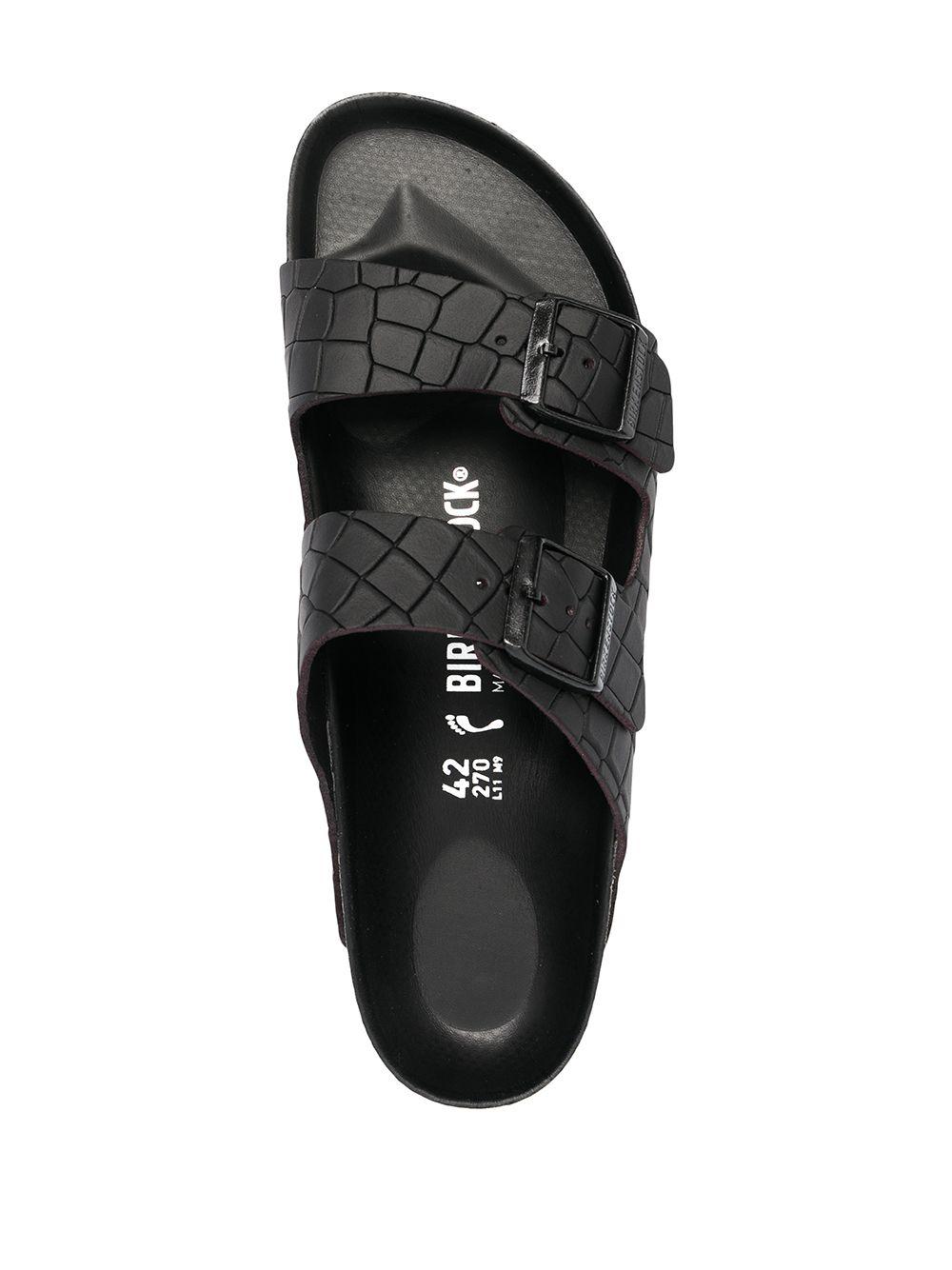 Birkenstock Nevada Croc-effect Sandals in Black | Lyst UK