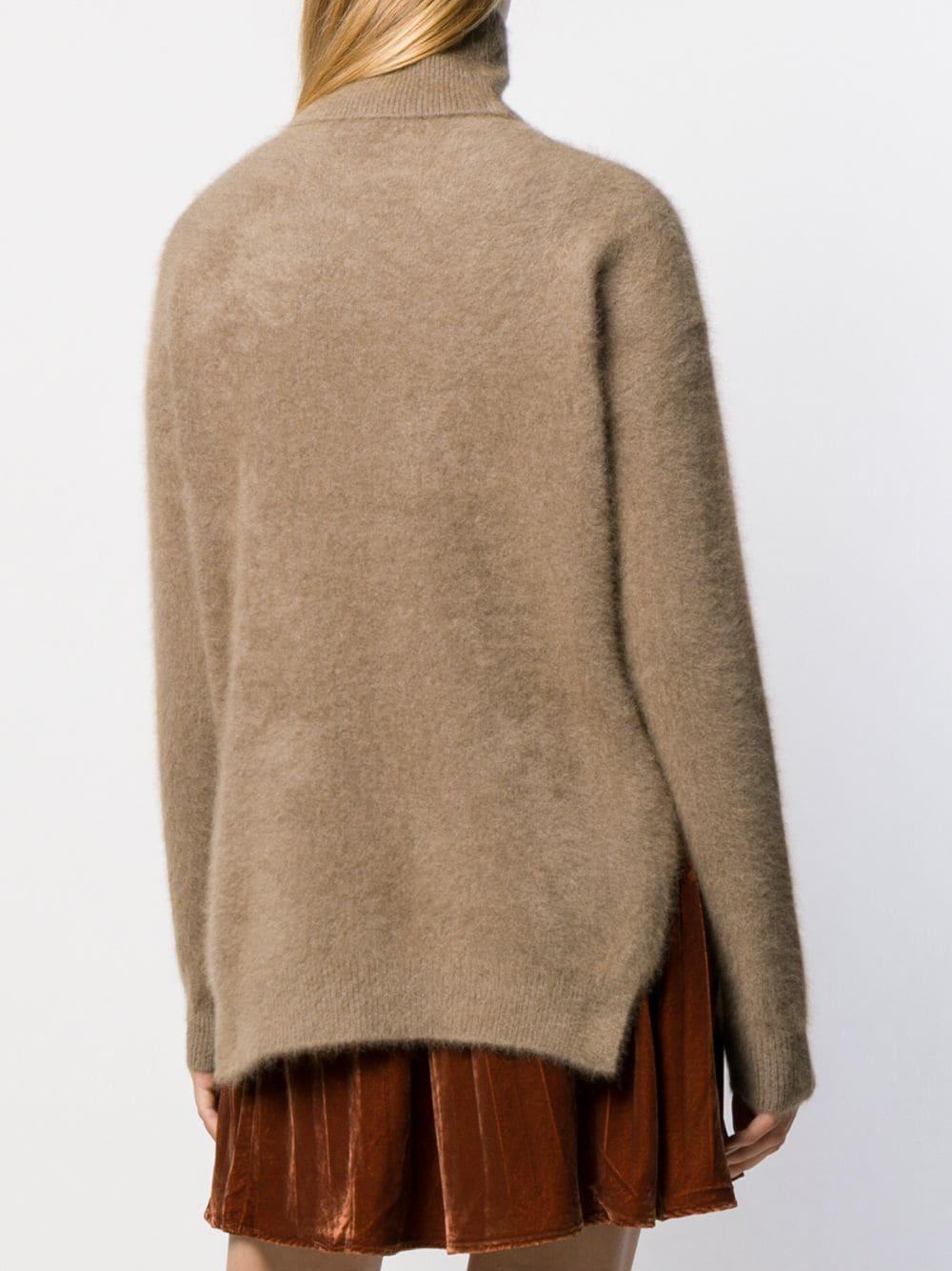 roll neck jumper with side slits