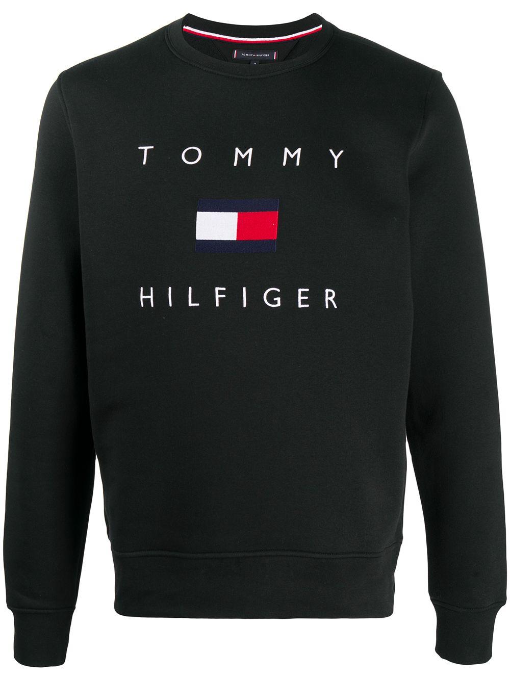 Tommy Hilfiger Cotton Tommy Flag Sweatshirt in Desert Sky (Black) | Lyst