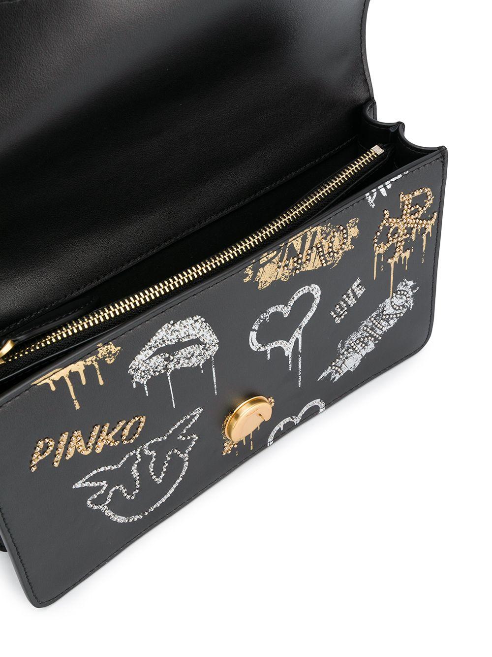 PINKO graffiti-print Shoulder Bag - Farfetch