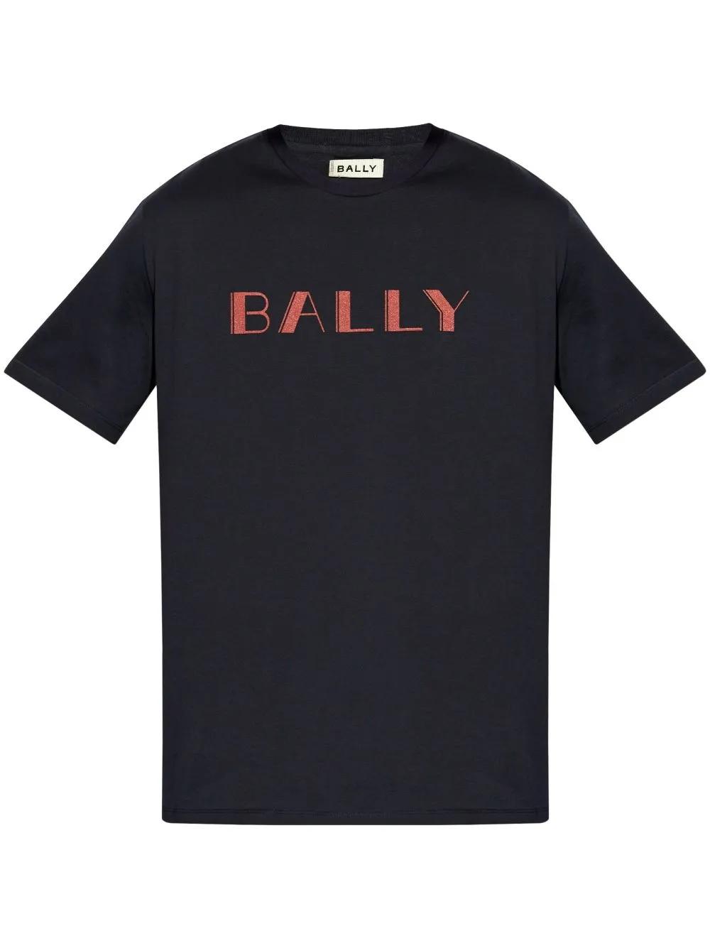 bally-blue-T-Shirt-En-Coton- 