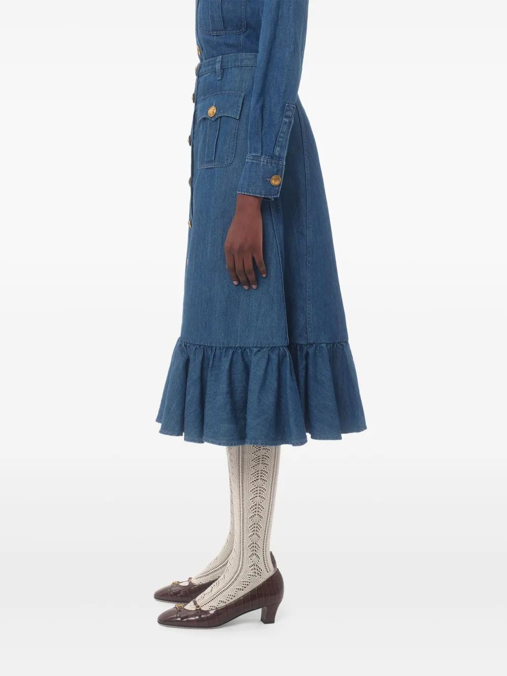 スカート VALENTINO Valentino Garavani denim skirt (B3DD18L94C 558) Valentino Garavani Lightweight Denim Skirt in Blue | Lyst