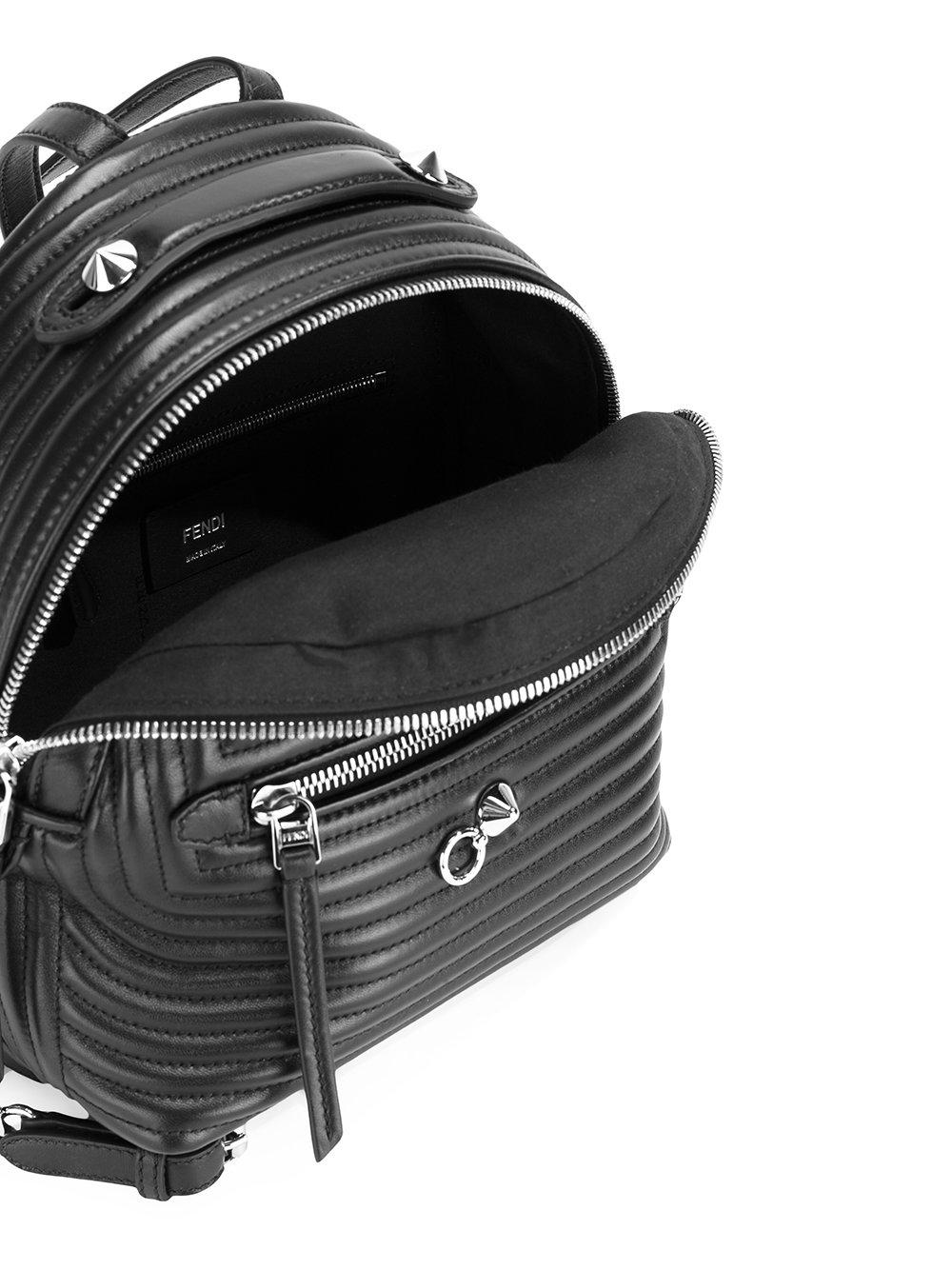 Fendi Leather Mini Quilted Backpack in Black Lyst