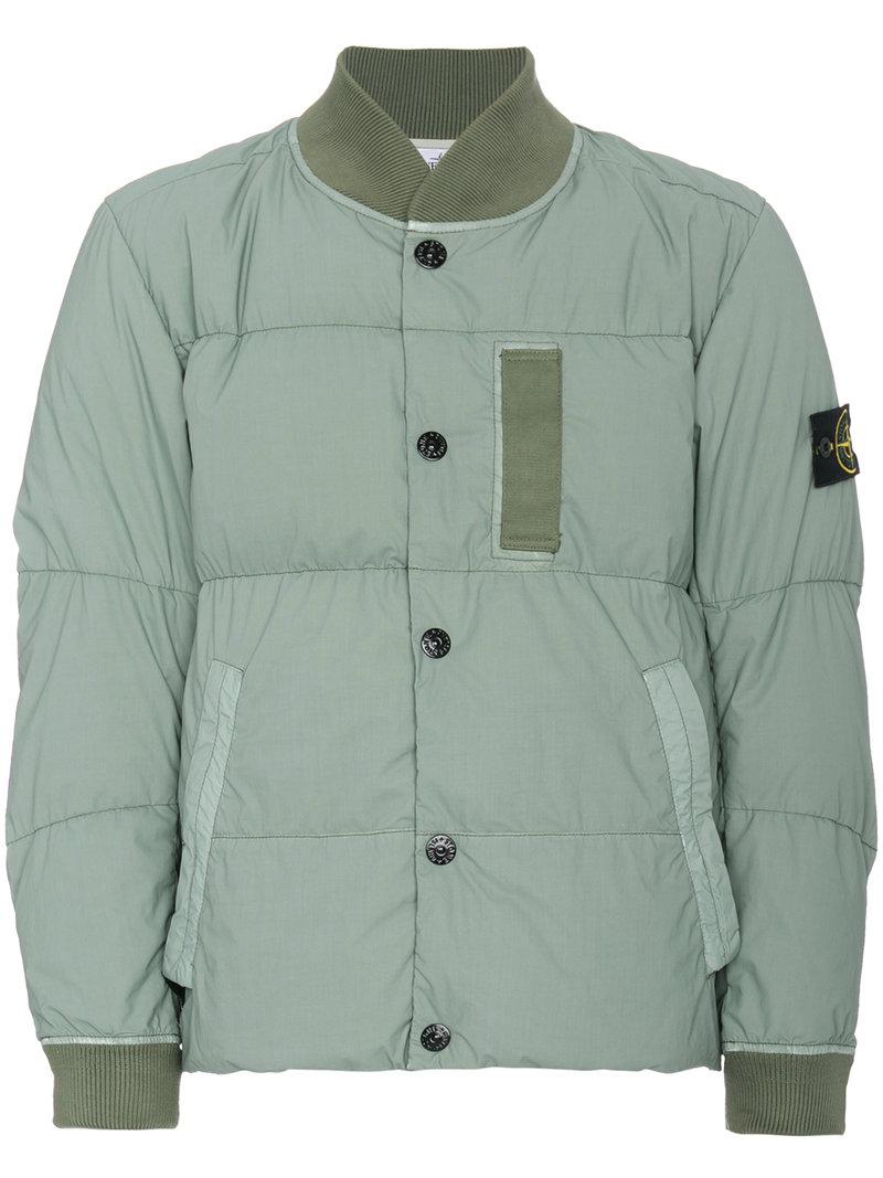 Stone Island Synthetic Bomber In Green For Men Lyst