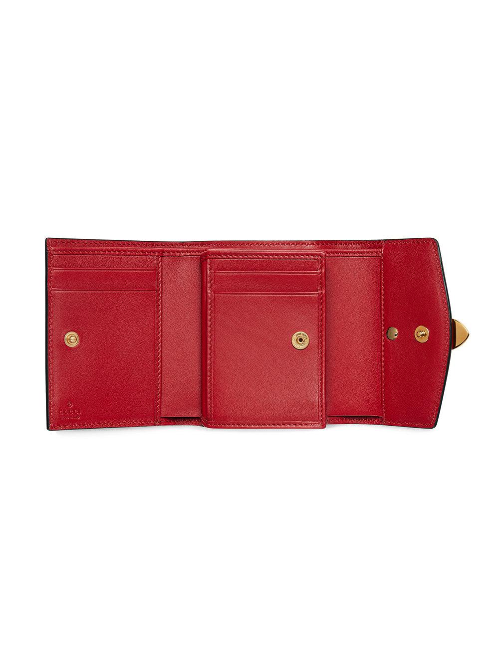 gucci red leather wallet