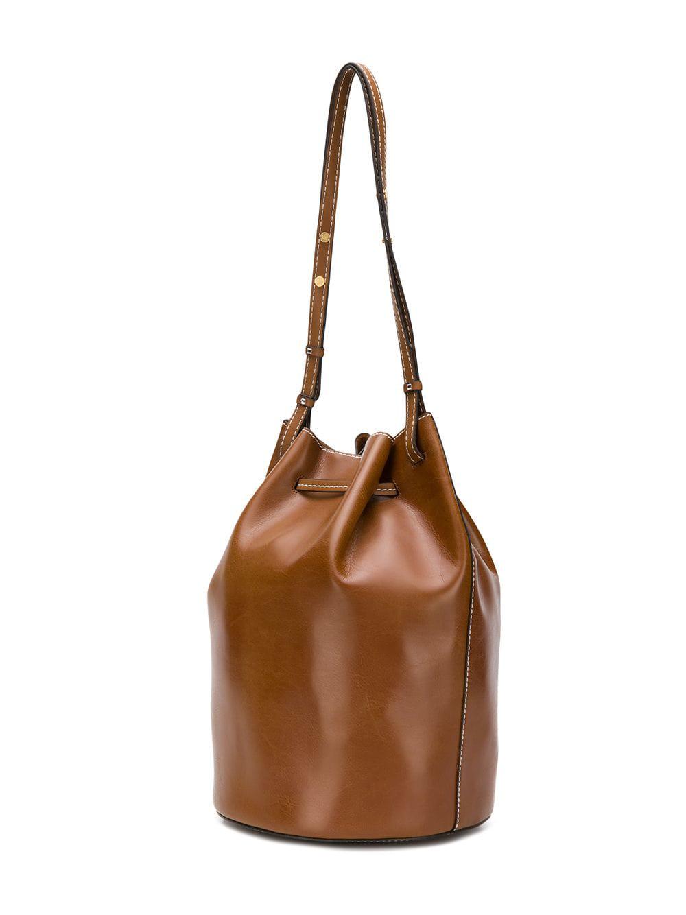 Stella McCartney Leather Drawstring Shoulder Bag in Brown - Lyst