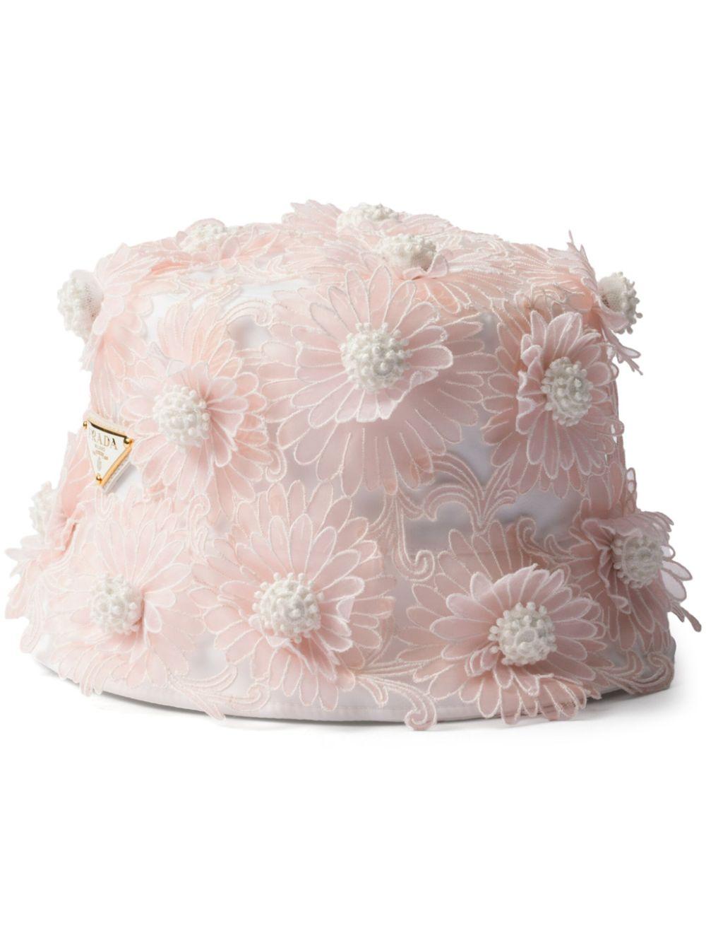 Prada Guipure Lace Bucket Hat in Pink Lyst UK