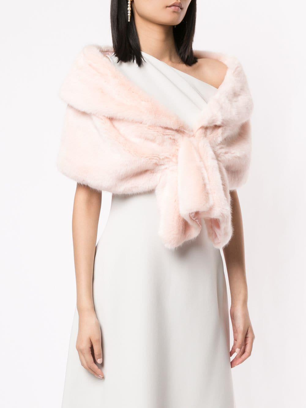 pink fur shawl