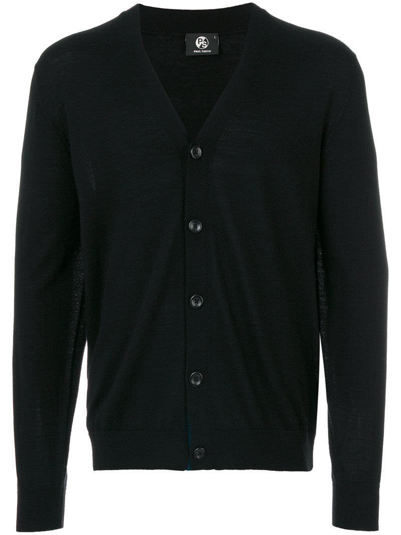 Lyst - Ps By Paul Smith Button-down Cardigan in Black for Men