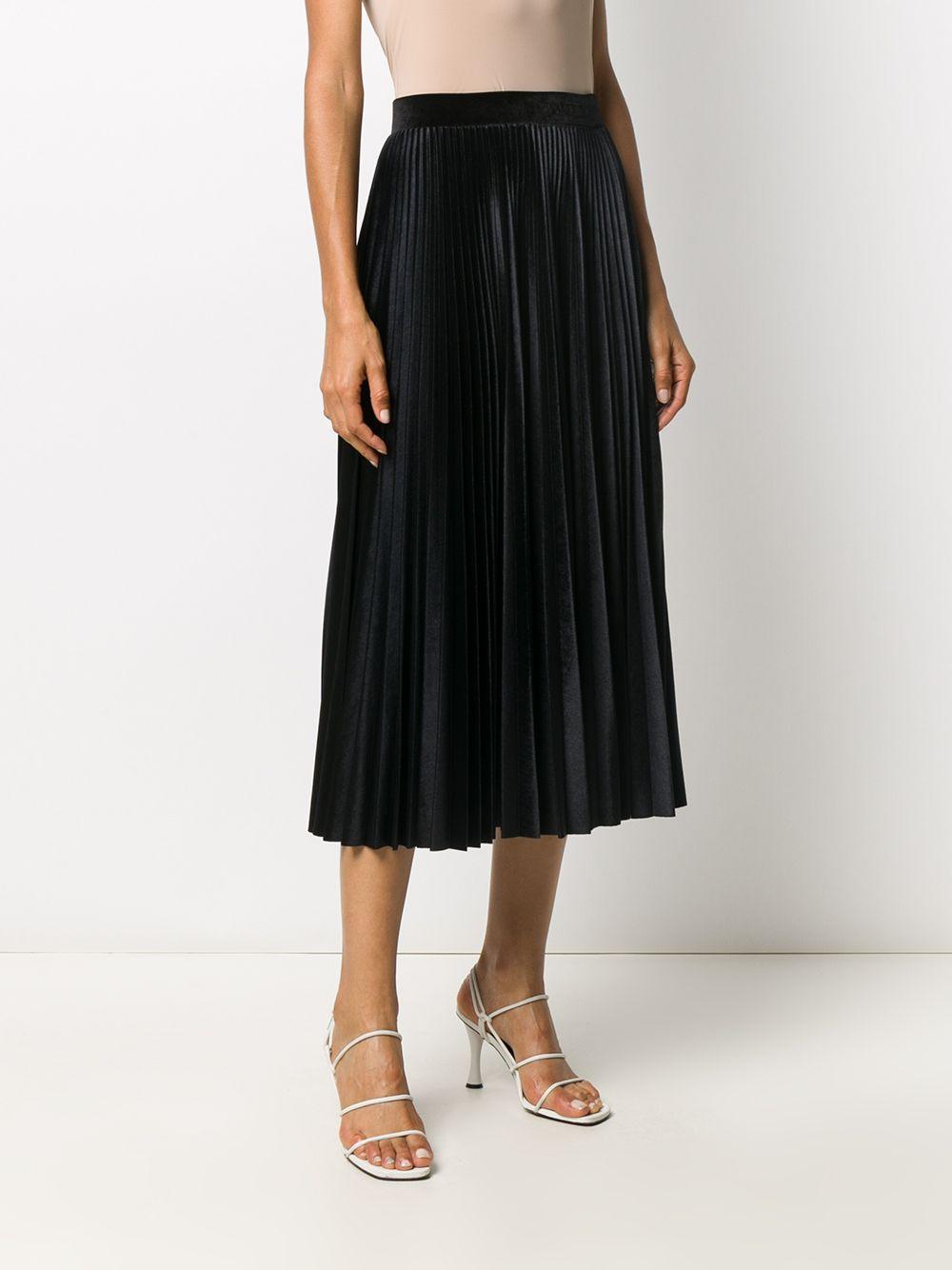 Valentino Synthetic Pleated Midi Skirt in Black - Lyst