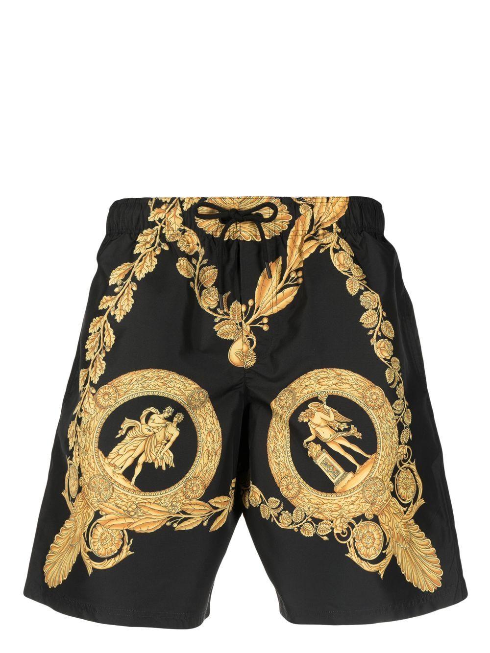 monster Ligatie pak Versace Shorts With Baroque Print in Black for Men | Lyst
