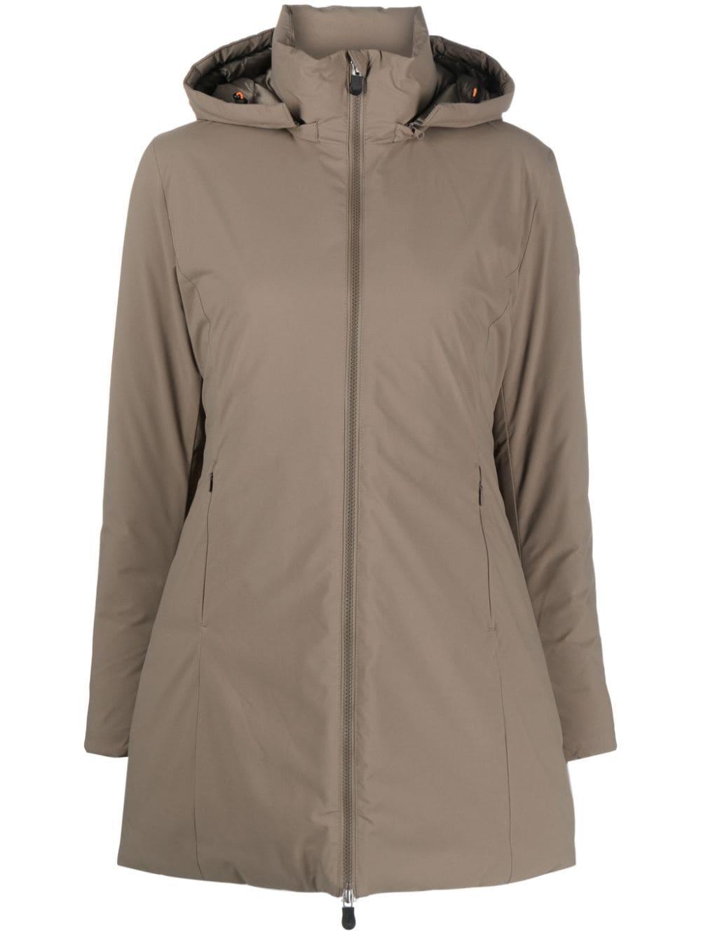 Save The Duck Rachel Hooded Parka in Brown | Lyst