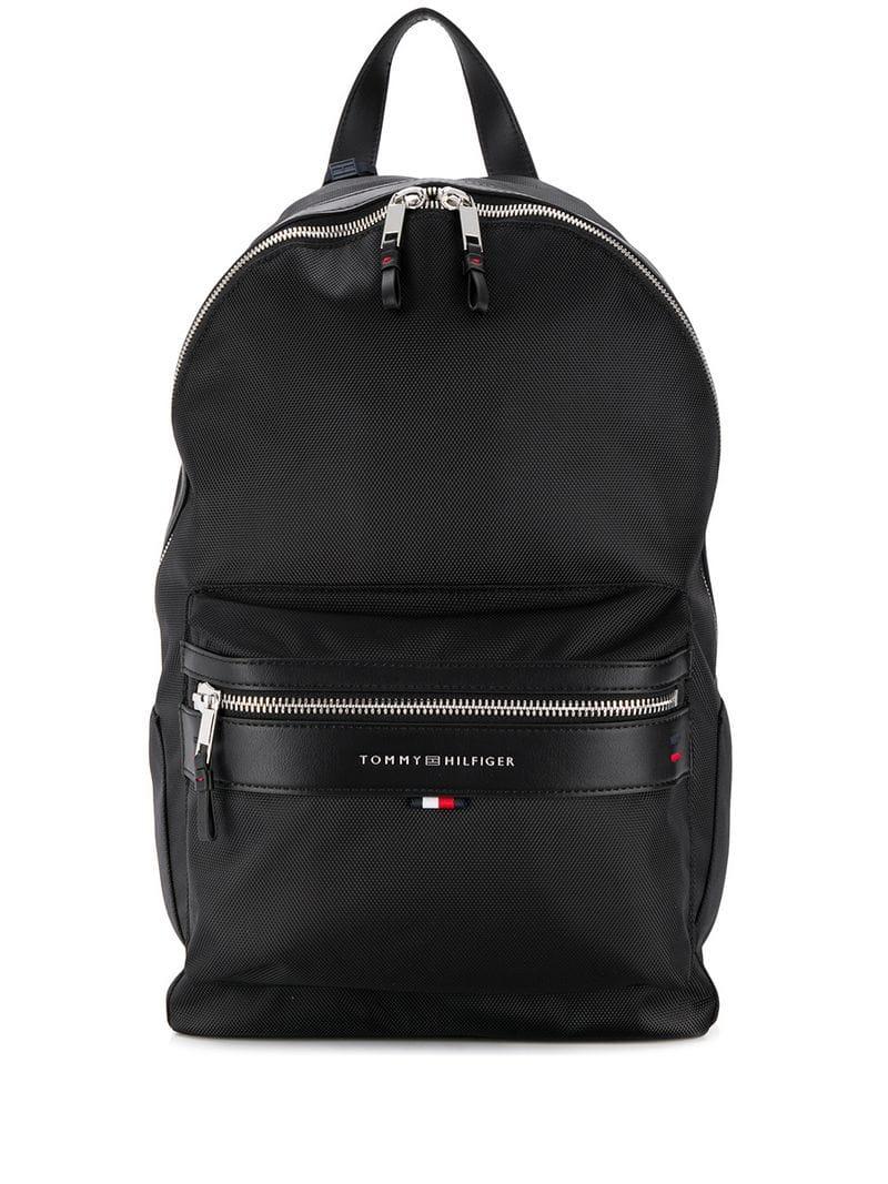 Tommy Hilfiger Zip Pocket Backpack in Black for Men - Lyst