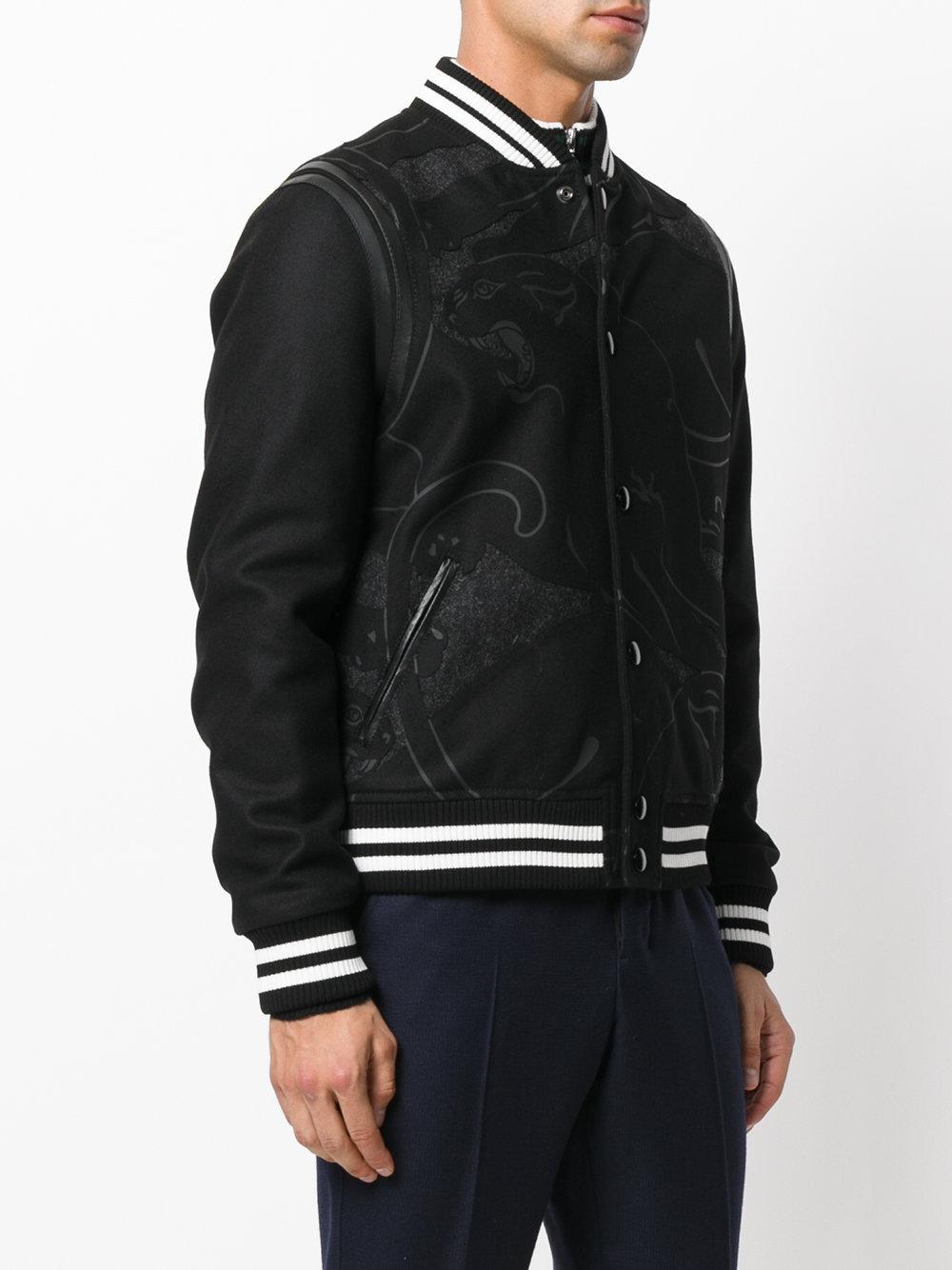 Lyst - Valentino Panther Print Bomber Jacket in Black for Men