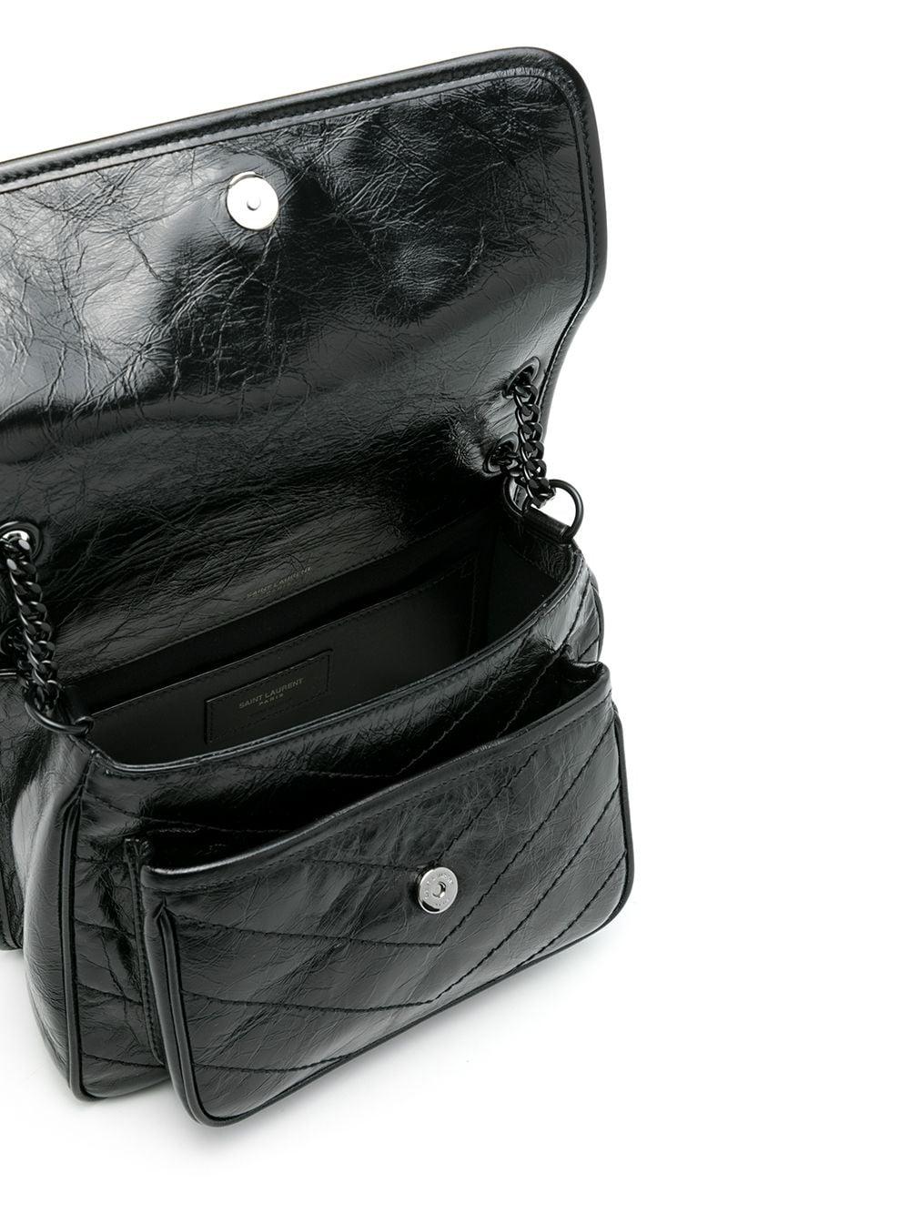 Niki Baby Leather Shoulder Bag in Black - Saint Laurent