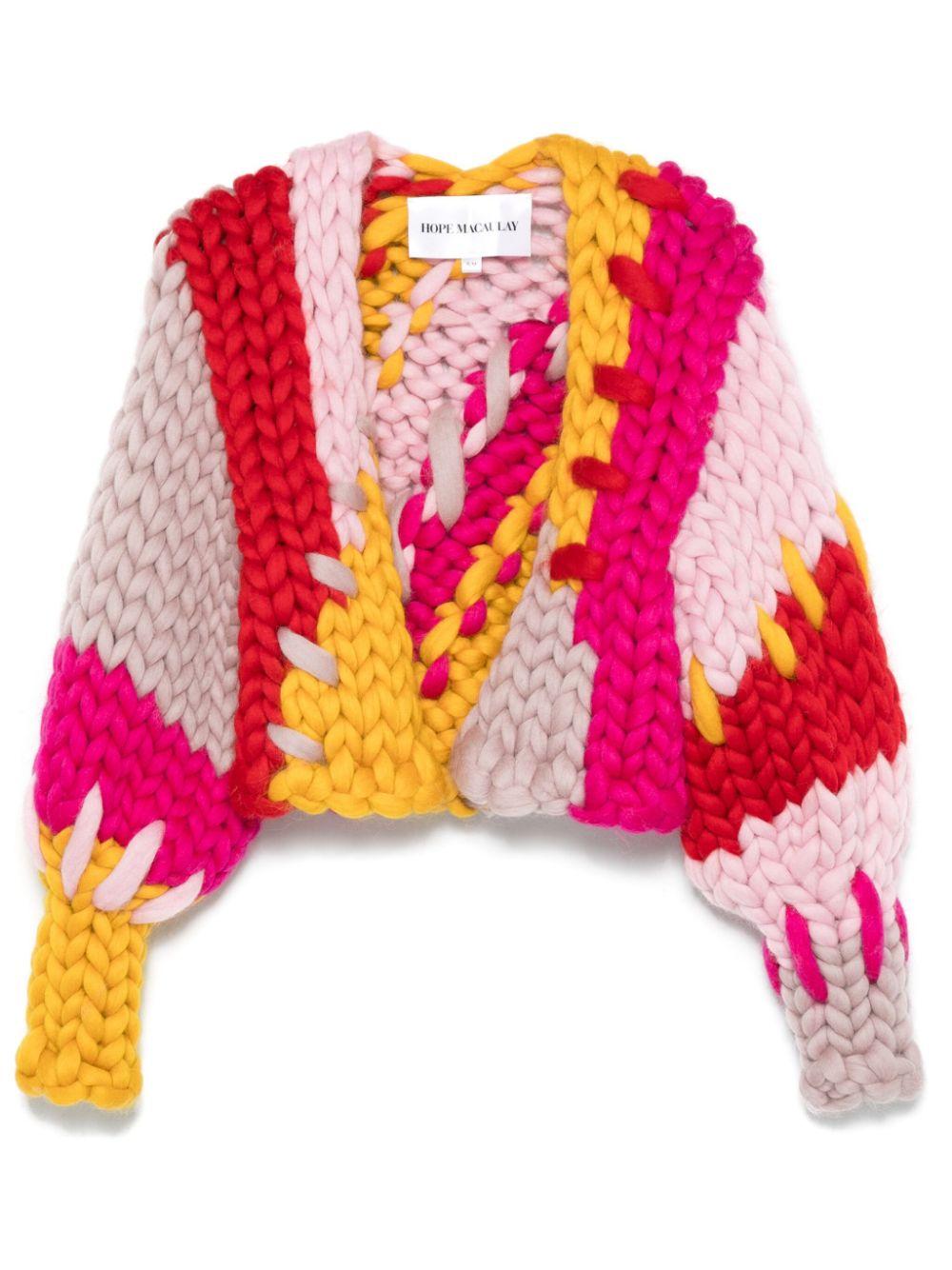 Hope Macaulay Chunky Knit Yellow Cardigan Hope Macaulay Chunky