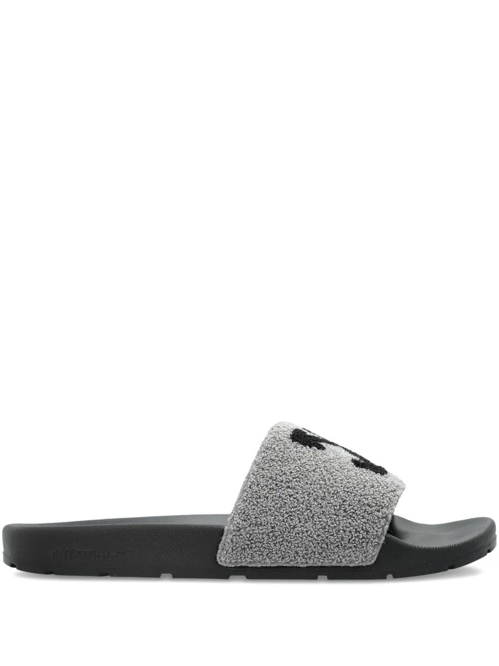 Off-White c/o Virgil Abloh Arrow Terry Slides in White for  display picture 3