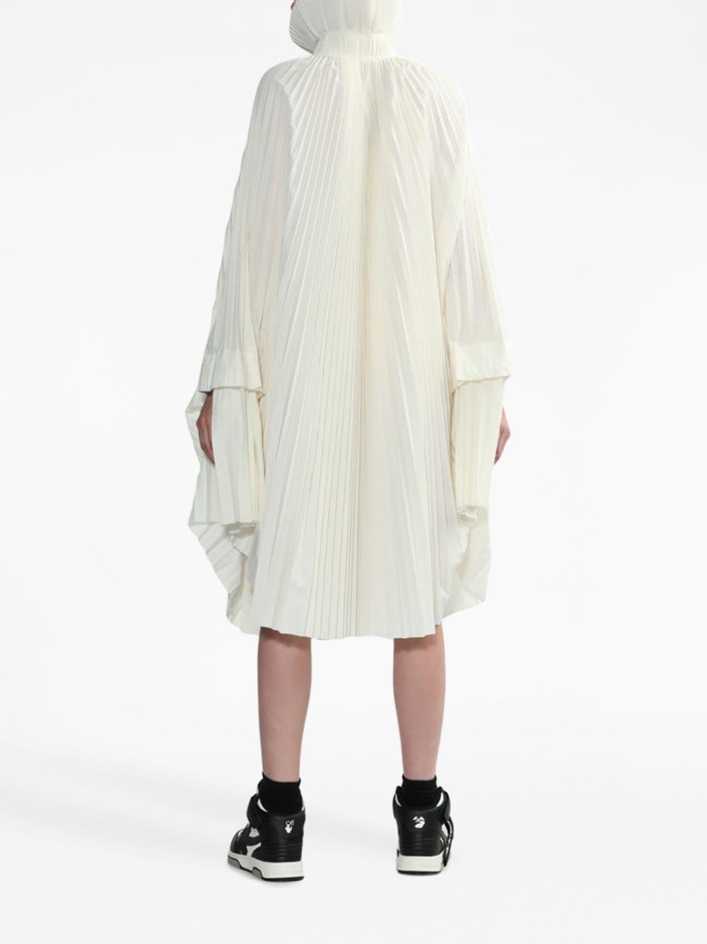 Junya Watanabe Asymmetric Pleated Midi Shirtdress in White | Lyst