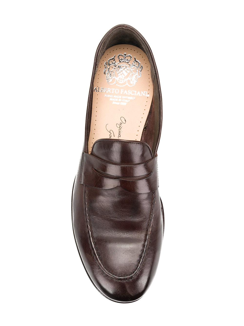 Alberto Fasciani Leather Classic Slip-on Loafers in Brown for Men - Lyst