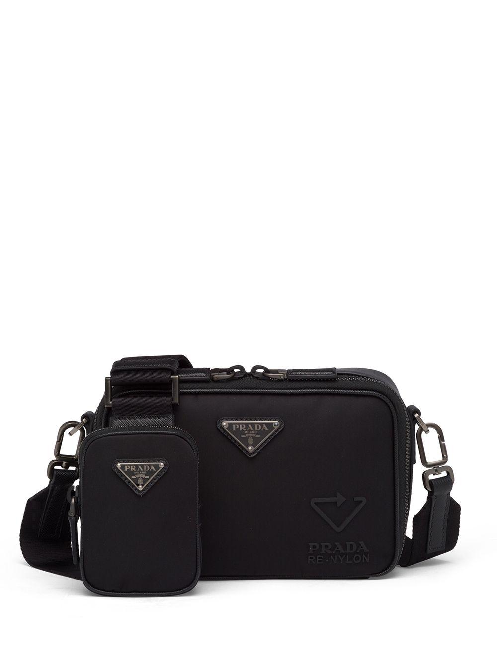 Prada, Bags, Prada Renylon Saffiano Leather Shoulder Bag With Matching  Pouch