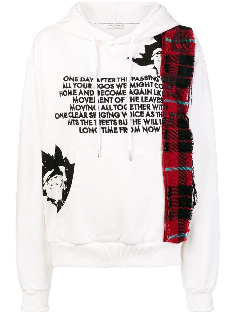 Each x Other Cotton Limited Edition Robert Montgomery Mixed Media Hoodie in  White | Lyst