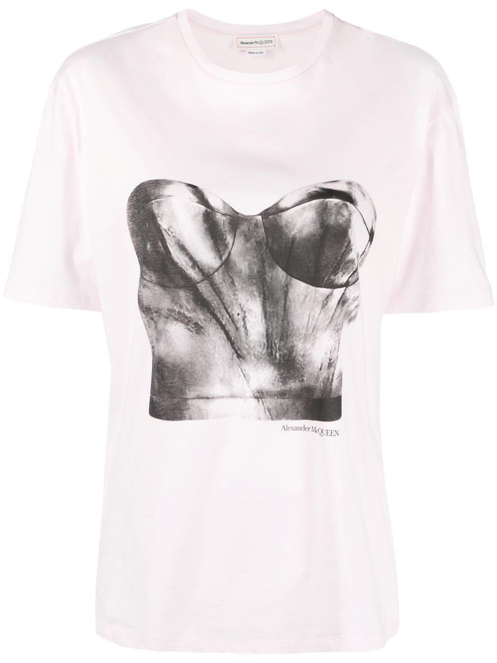 Camiseta con estampado de corsé de Alexander McQueen de color Gris | Lyst