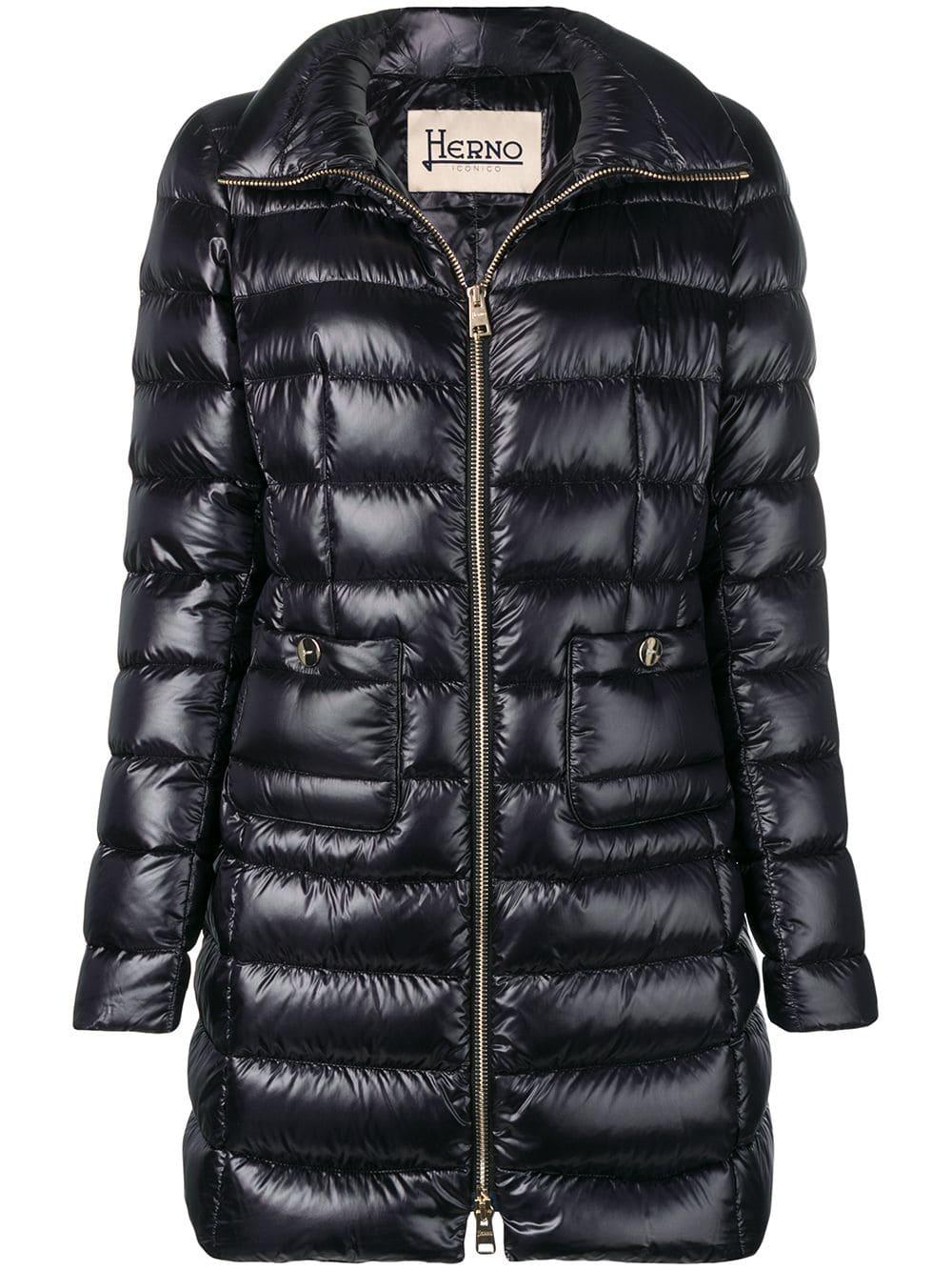Herno Mid-length Puffer Jacket in Black - Lyst