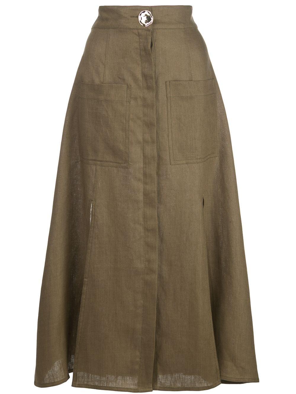 nicholas button front skirt