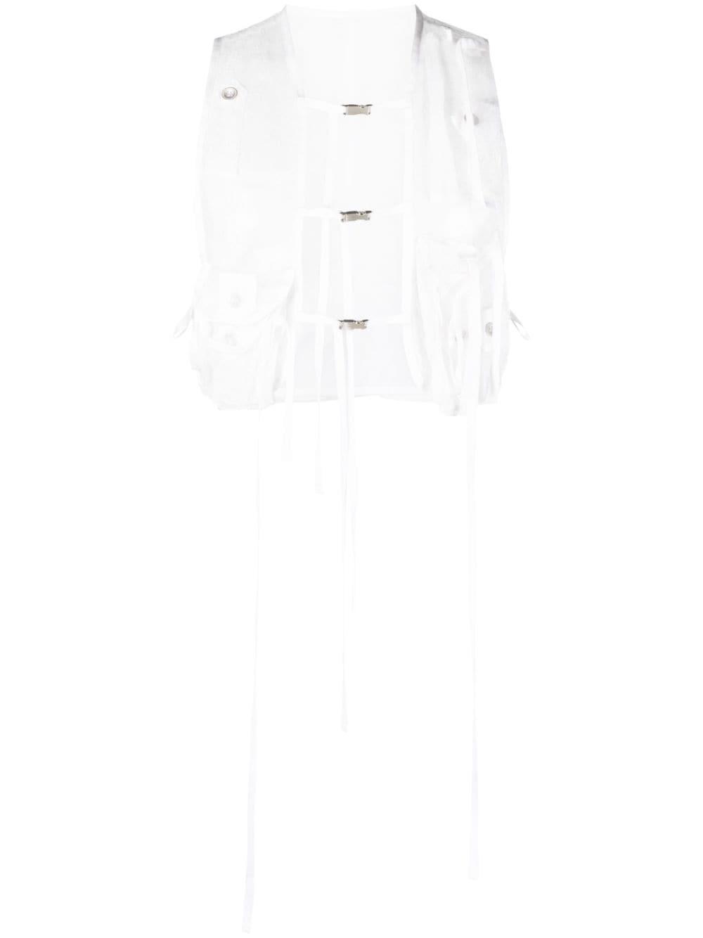 Jacquemus Le Gilet Lace Cargo Vest in White for Men | Lyst