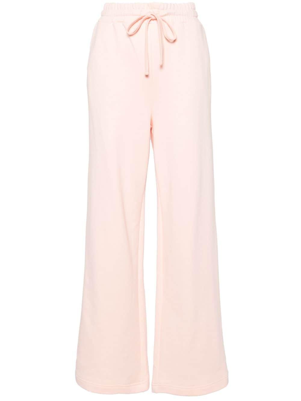 Twin Set Wide leg Logo embroidered Track Pants in Pink Lyst UK
