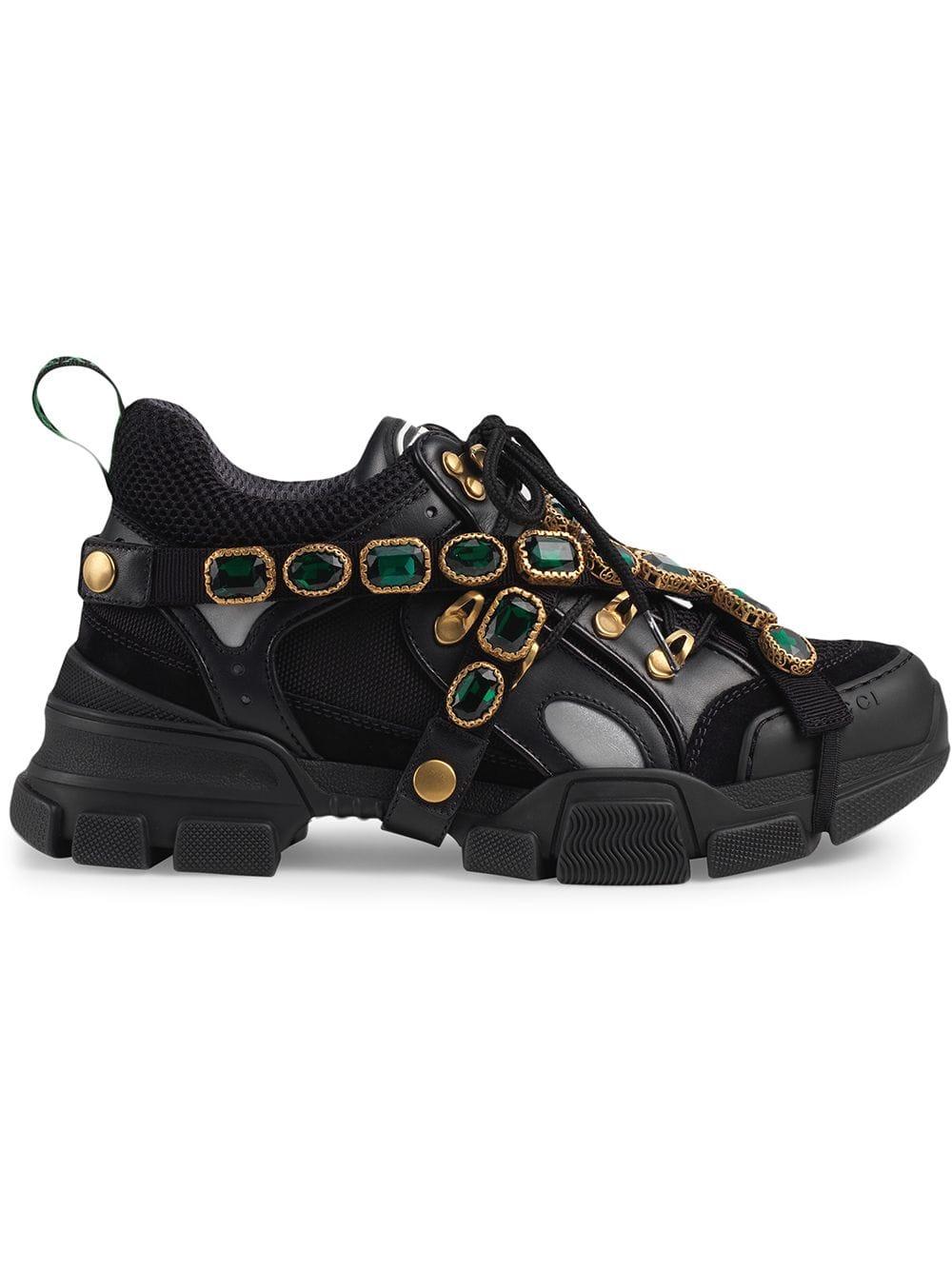 Gucci Flashtrek Sneakers With Removable Crystals in Black - Lyst