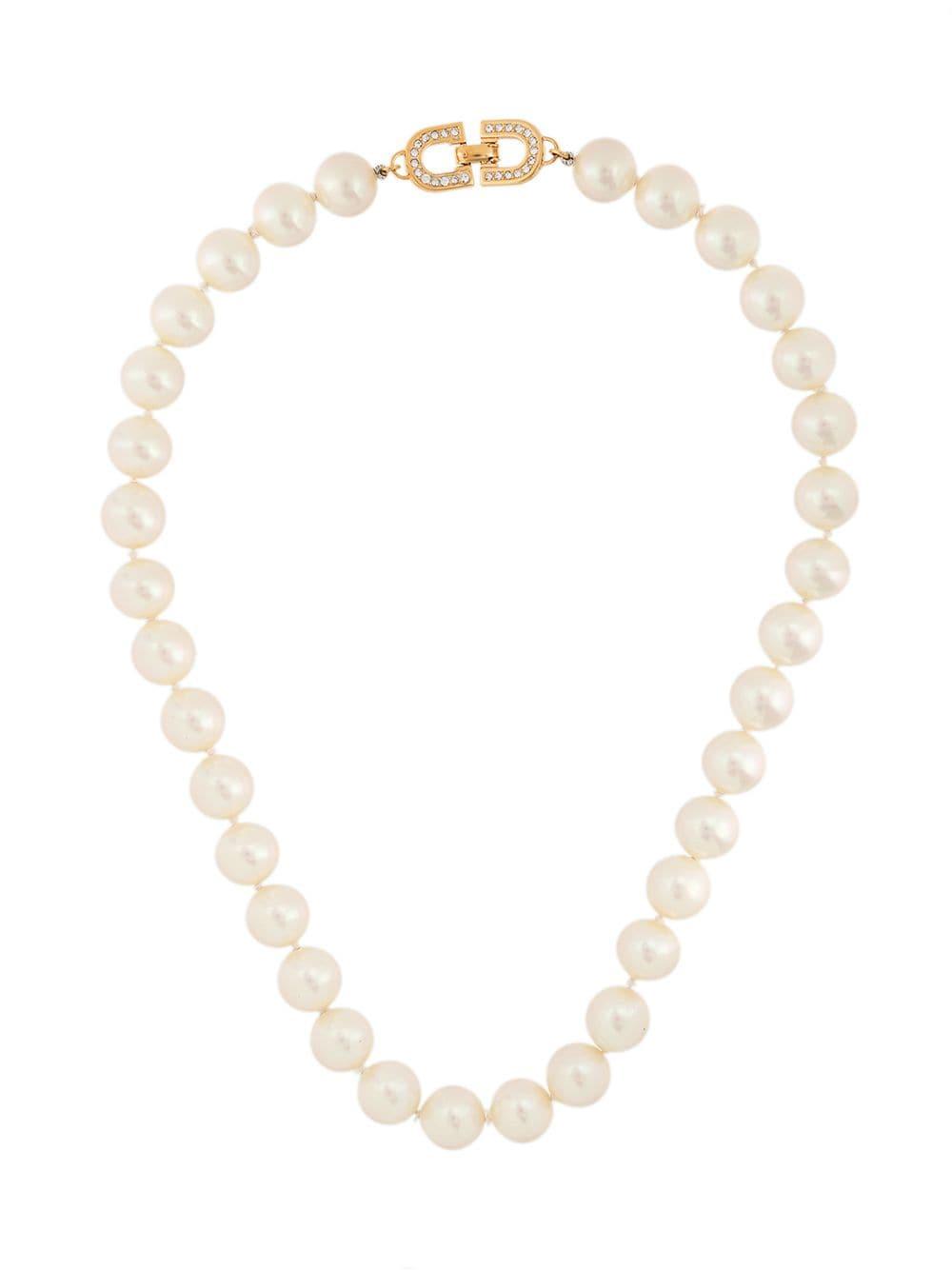 Collar de perlas Christian Dior Pre-Owned de color Blanco | Lyst