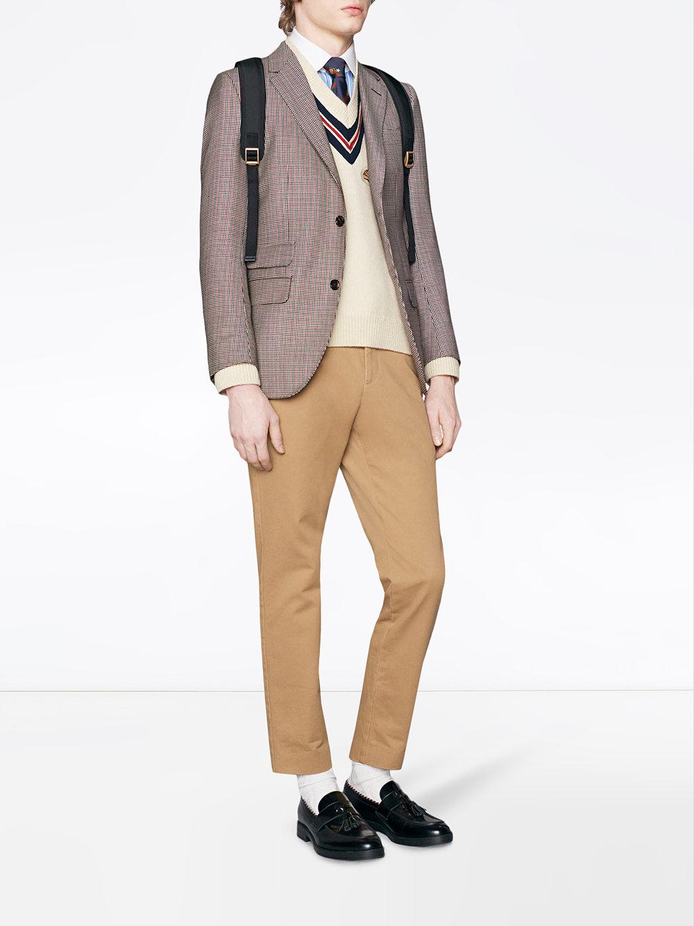 gucci wool sweater with bee appliqué