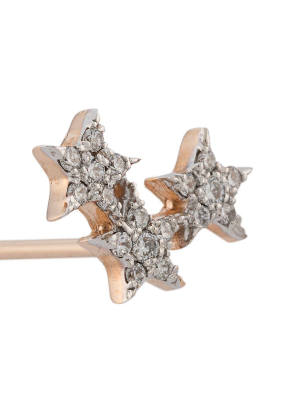 Kismet by Milka 14kt Rose Gold Struck Triple Star Diamond Stud in