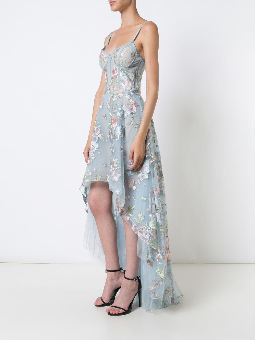 Floral Embroidered High-low Dress ...