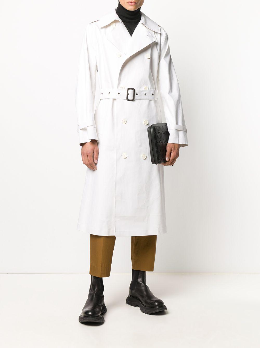 Mackintosh Cotton Vienna Double-breasted Belted Trench Coat in White ...
